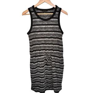 Banana Republic Factory Sleeveless Black White Tie Waist Sporty Tank Dress. XS.